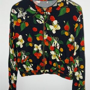 Isolda Multicolor Floral Bomber Lightweight Jacket